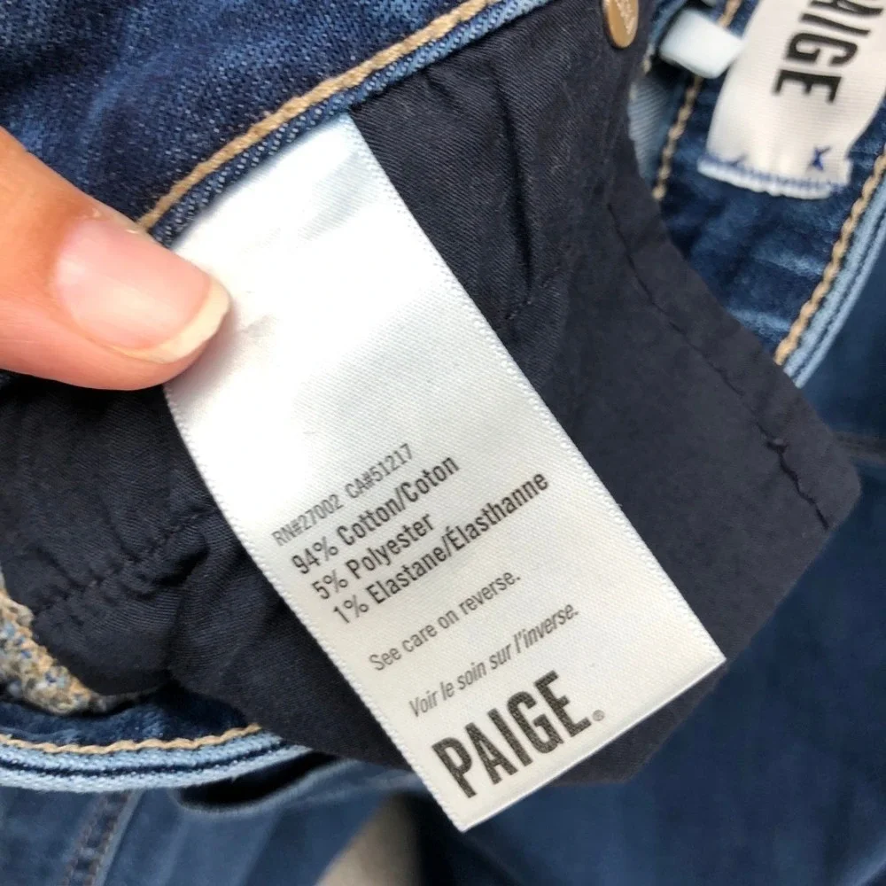 PAIGE‎ Straight Leg Jeans Womens 30 10 Blue Raw Hem High Rise 5737D84-8035